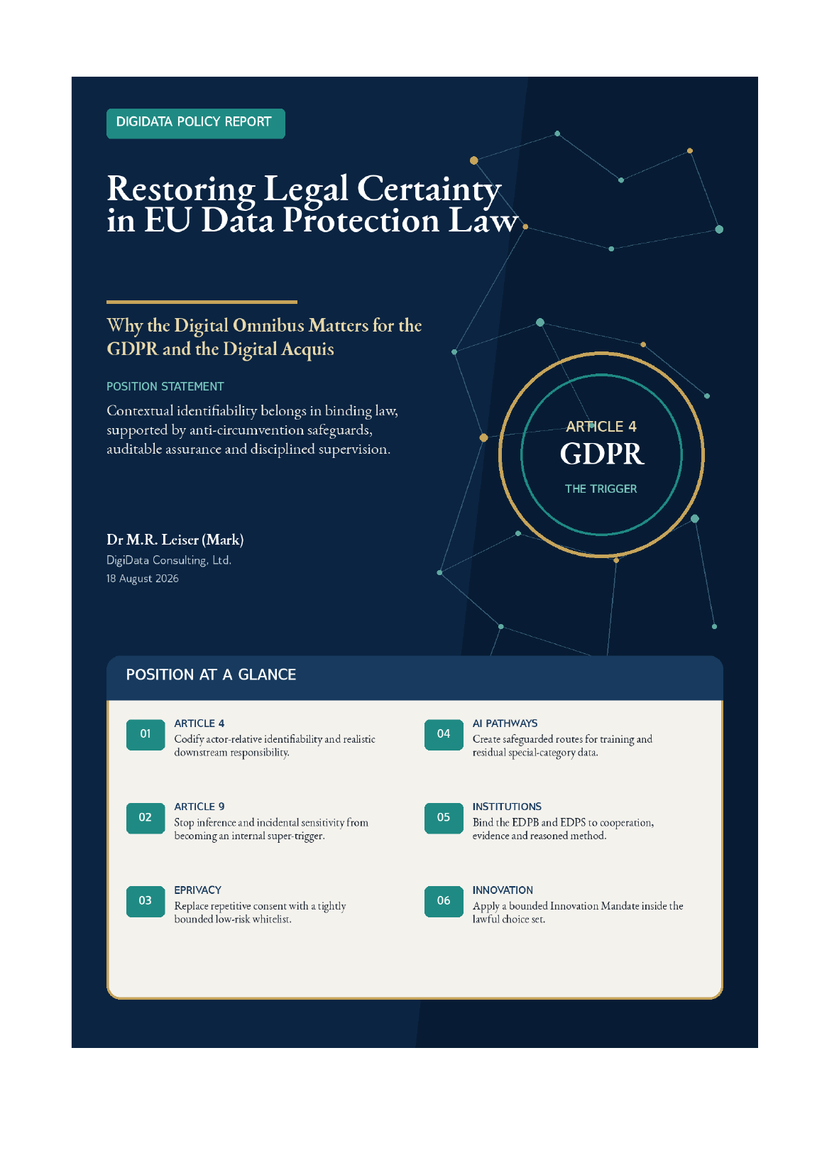 Cover of Restoring Legal Certainty in EU Data Protection Law