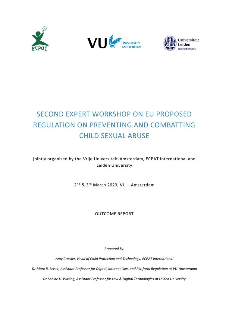 Cover of the second expert workshop outcome report