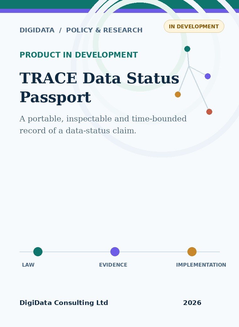Concept cover for the TRACE Data Status Passport